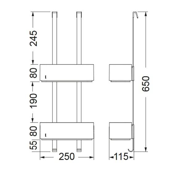 Κρεμαστή σπογγοθήκη-μπουκαλοθήκη Frame black matt 8902-400